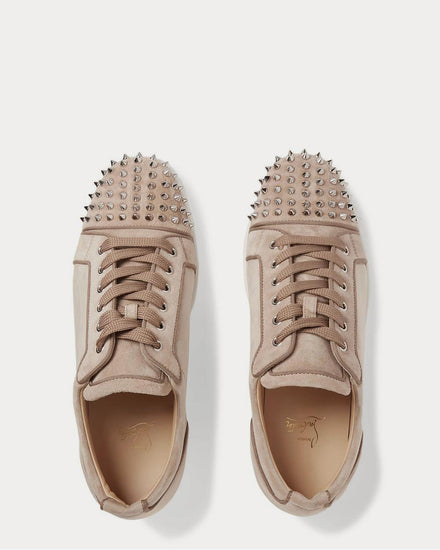 Christian Louboutin Louis Junior Spikes Cap-Toe Suede  Beige low top sneakers - 6