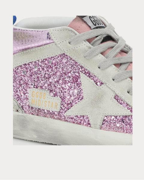 Mid Star embellished Pink Glitter High Top Sneakers