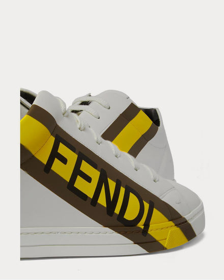 Fendi Logo-Print Leather  White low top sneakers - 4