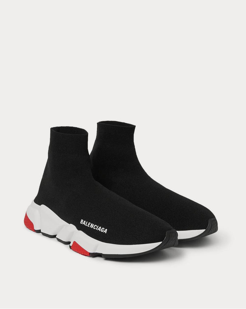 Balenciaga Speed Sock Stretch-Knit Slip-On  Black high top sneakers - 2