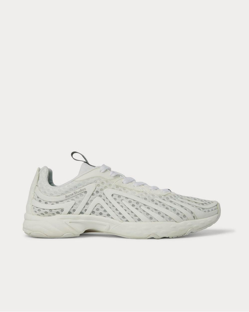 Acne Studios Buzz Faux Suede and Rubber-Trimmed Mesh  White low top sneakers - 1