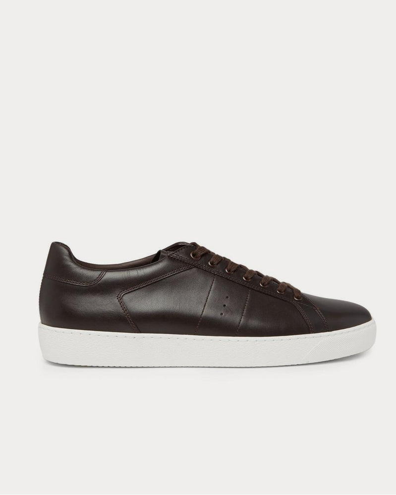 J.M. Weston Leather  Dark brown low top sneakers - 1