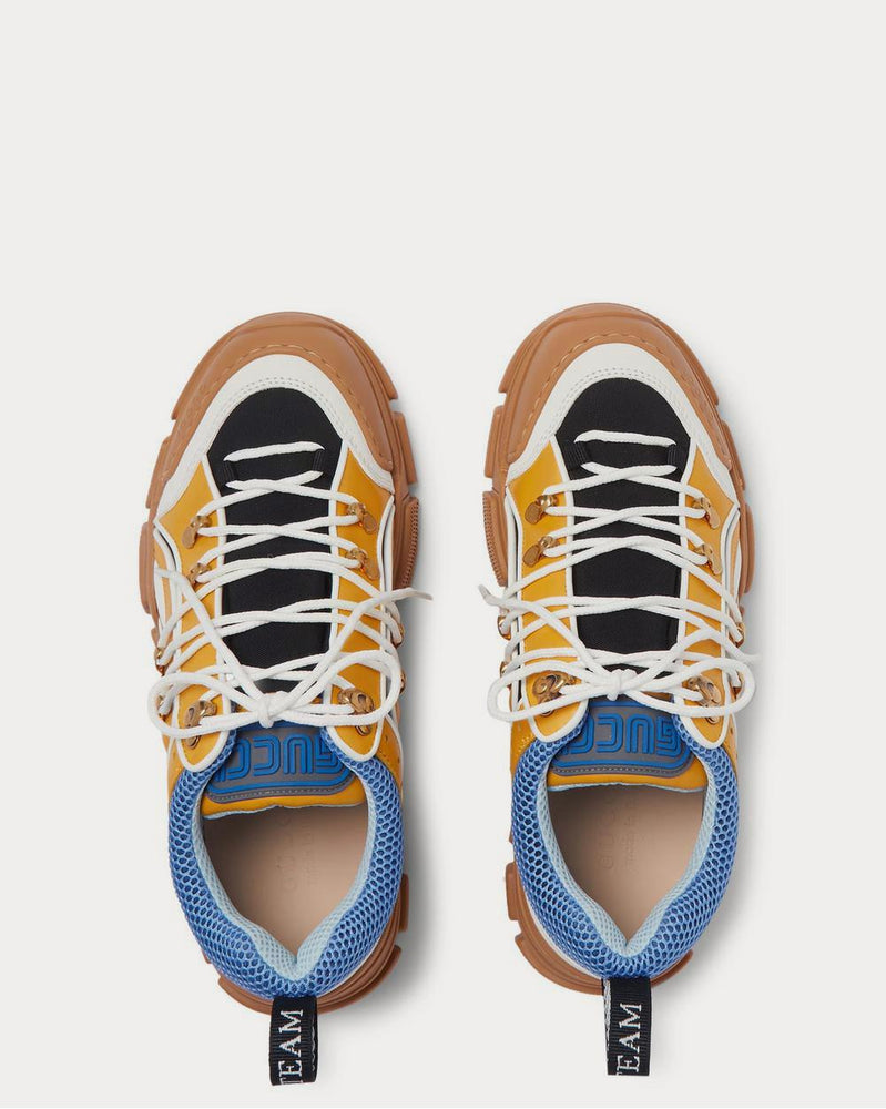 Gucci Flashtrek Rubber, Leather, Mesh and Suede  Yellow low top sneakers - 6