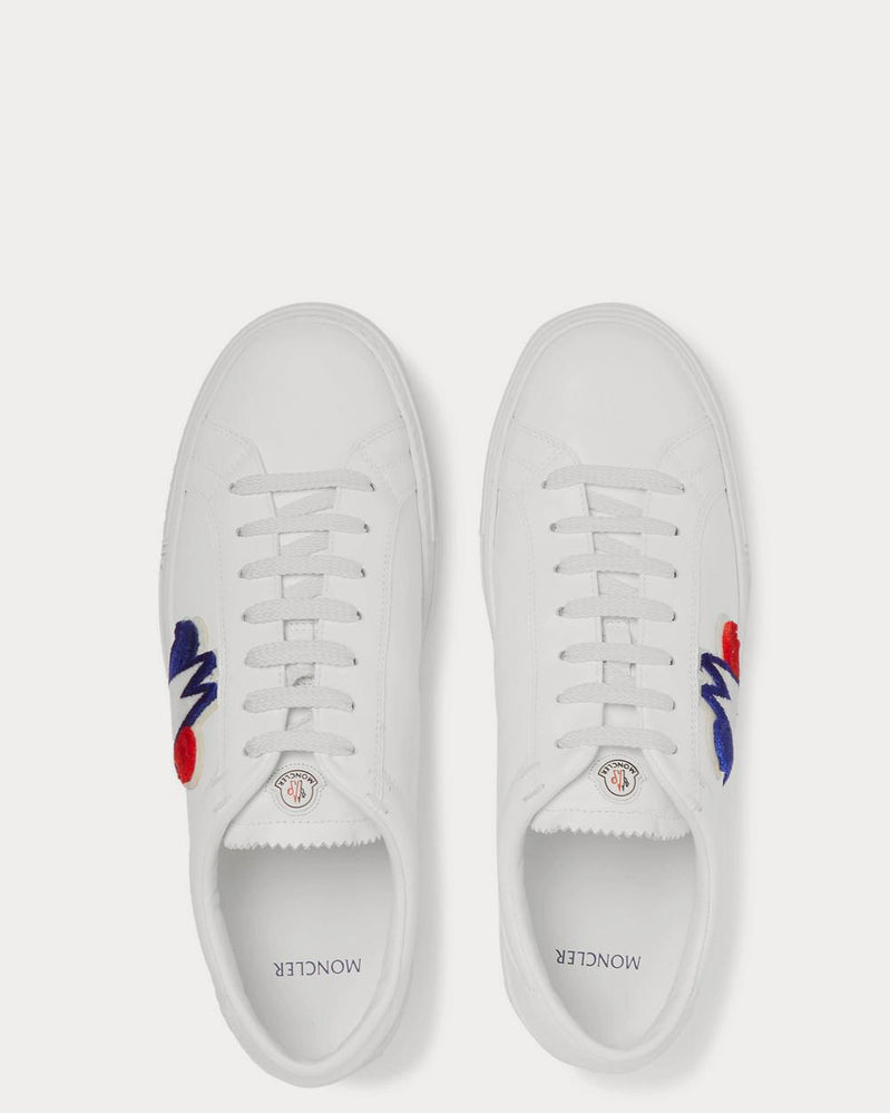 Moncler New Monaco Logo-Appliquéd Leather  White low top sneakers - 6