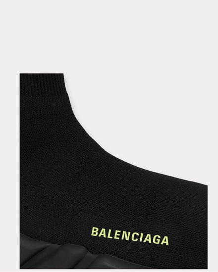 Balenciaga Speed LT Stretch-Knit Slip-On  Black high top sneakers - 4