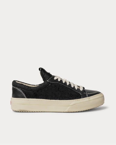 Rhude V1 Leather and Suede  Black low top sneakers