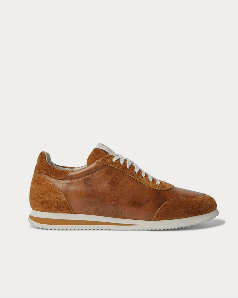 Brunello Cucinelli Leather and Suede  Brown low top sneakers - 1