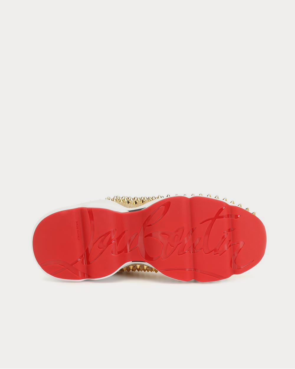 Christian Louboutin Spike Sock Donna Gold Low Top Sneakers Sneak in Peace