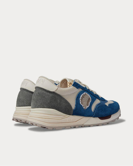 Visvim Roland Leather-Trimmed Suede and Mesh  Navy low top sneakers - 4
