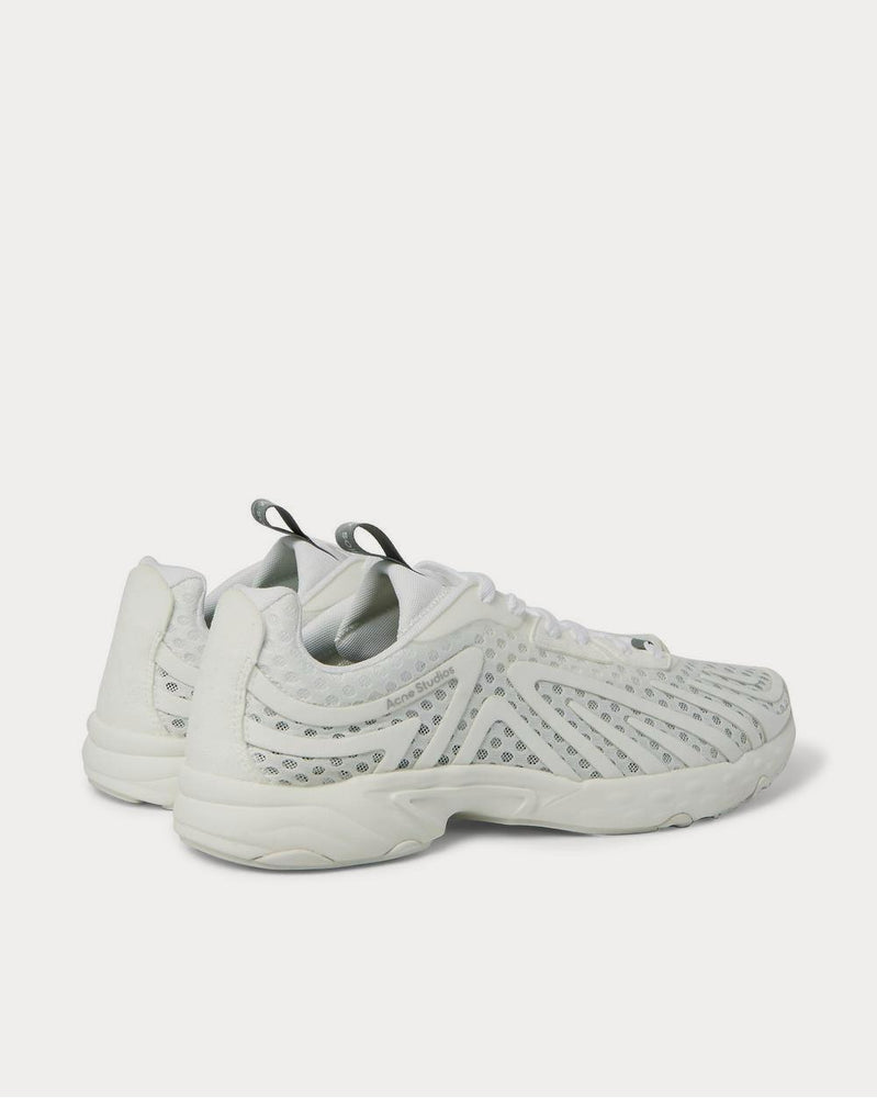 Acne Studios Buzz Faux Suede and Rubber-Trimmed Mesh  White low top sneakers - 3