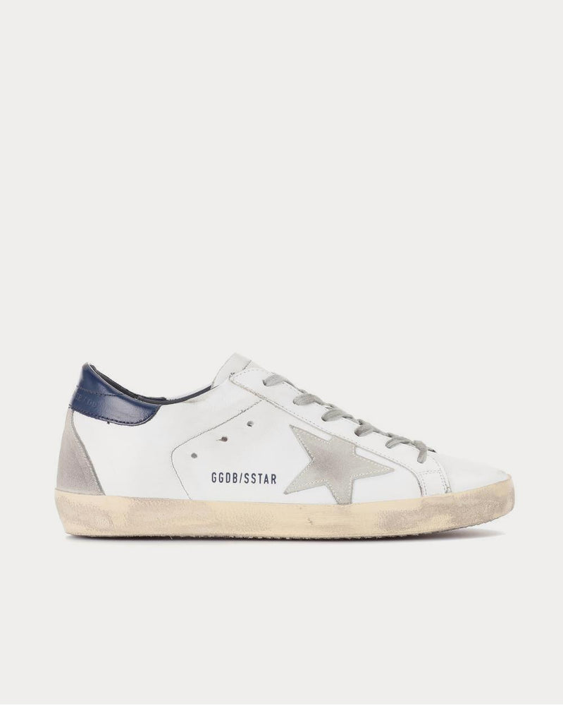 Golden Goose Superstar leather White Blue Low Top Sneakers - 1