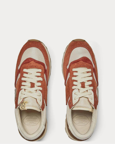 Visvim Roland Leather-Trimmed Suede and Mesh  Orange low top sneakers - 6