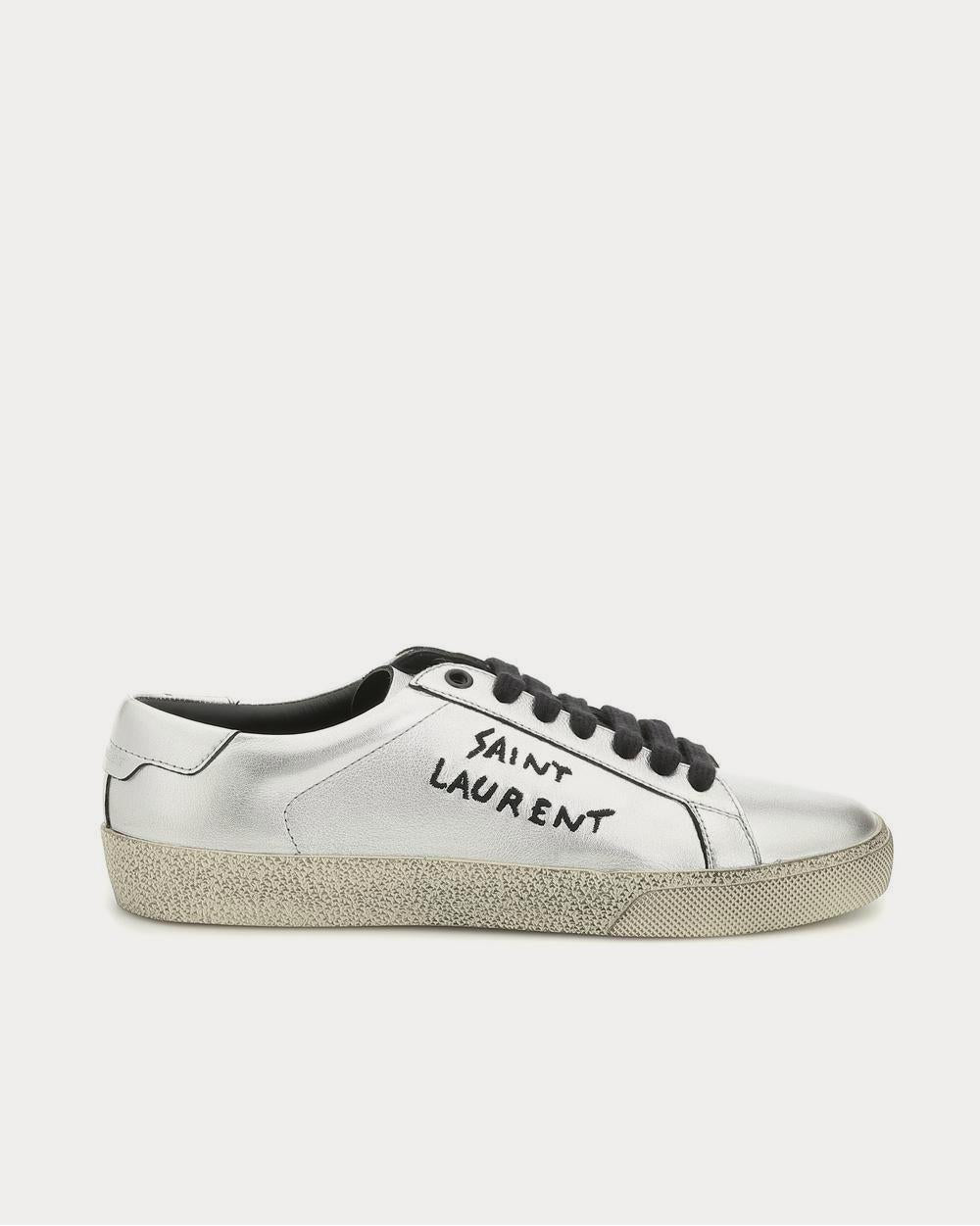 Saint Laurent Women's Court Classic SL/06 leather Silver Low Top