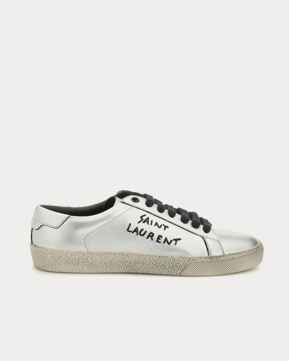 Saint Laurent Court Classic SL/06 leather Silver Low Top Sneakers - Sneak  in Peace