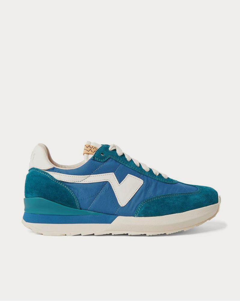 Visvim FKT Runner Suede- and Leather-Trimmed Nylon-Blend  Blue low top sneakers - 1