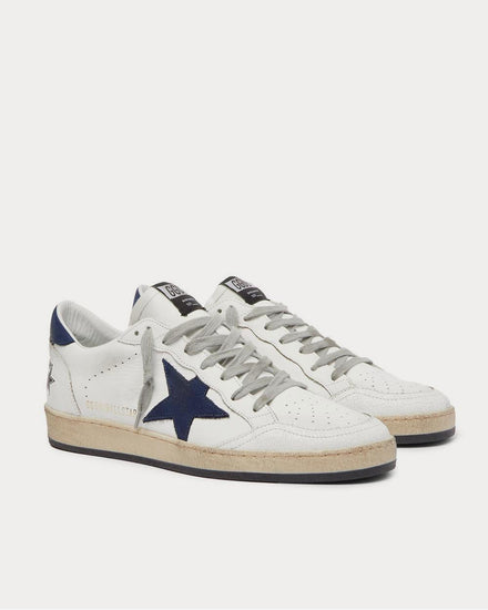 Golden Goose Ball Star Distressed Leather  White low top sneakers - 2