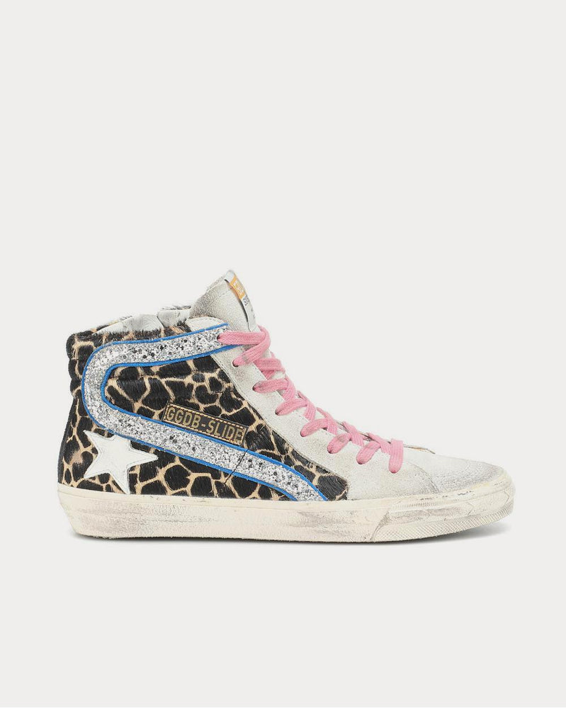 Golden Goose Slide calf hair Animal High Top Sneakers - 1