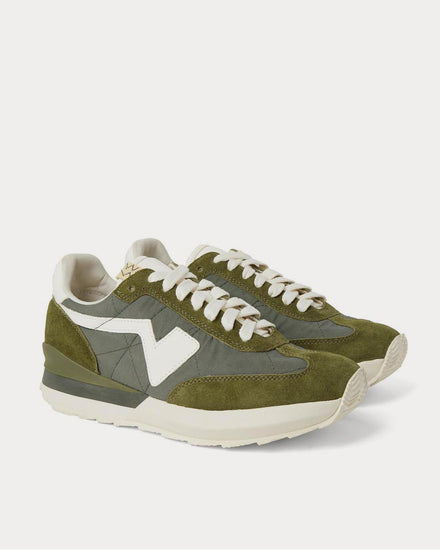 Visvim FKT Runner Suede- and Leather-Trimmed Nylon-Blend  Army green low top sneakers - 2