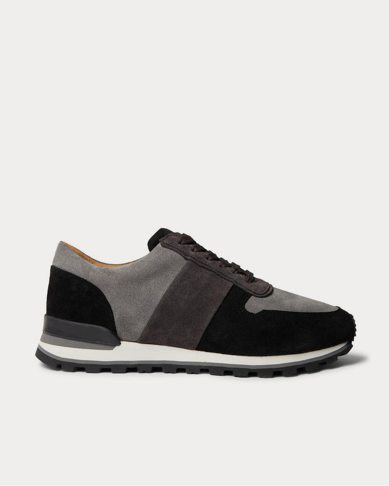 Mr P. Colour-Block Suede  Black low top sneakers - 1