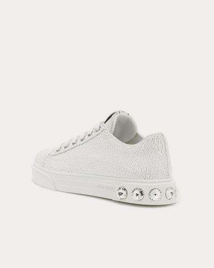 Miu Miu Embellished leather Bianco Low Top Sneakers - 3