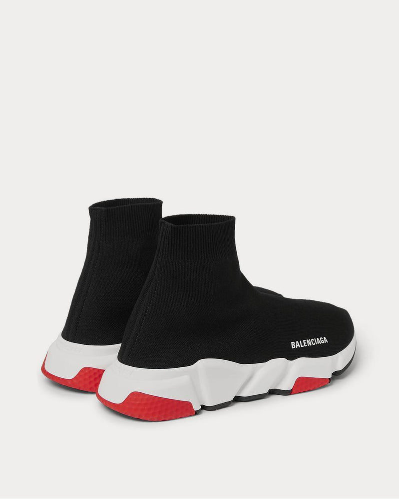 Balenciaga Speed Sock Stretch-Knit Slip-On  Black high top sneakers - 4