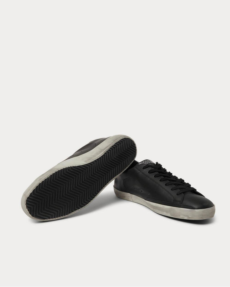 Golden Goose Superstar Distressed Leather and Suede  Black low top sneakers - 3