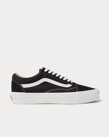 Vans OG Old Skool LX Leather-Trimmed Canvas and Suede  Black low top sneakers - 1