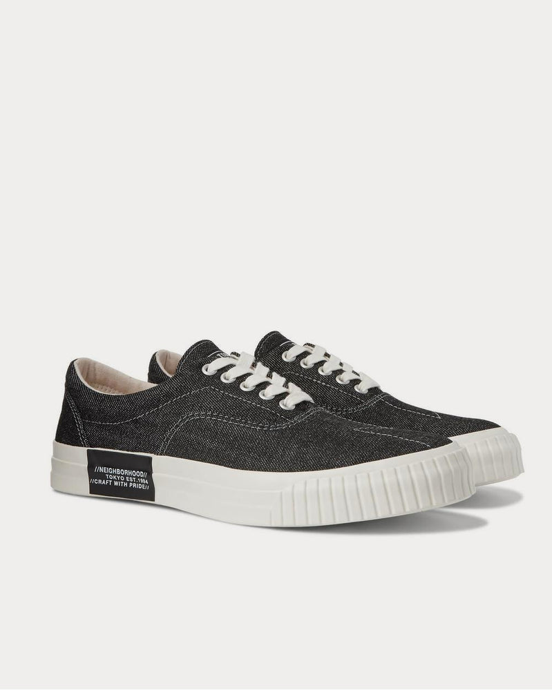 Neighborhood Deck Denim  Black low top sneakers - 2