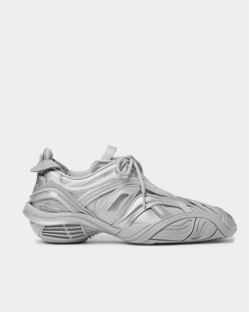 Balenciaga Tyrex Nylon, Mesh, Faux Leather and Rubber  Silver low top sneakers - 1