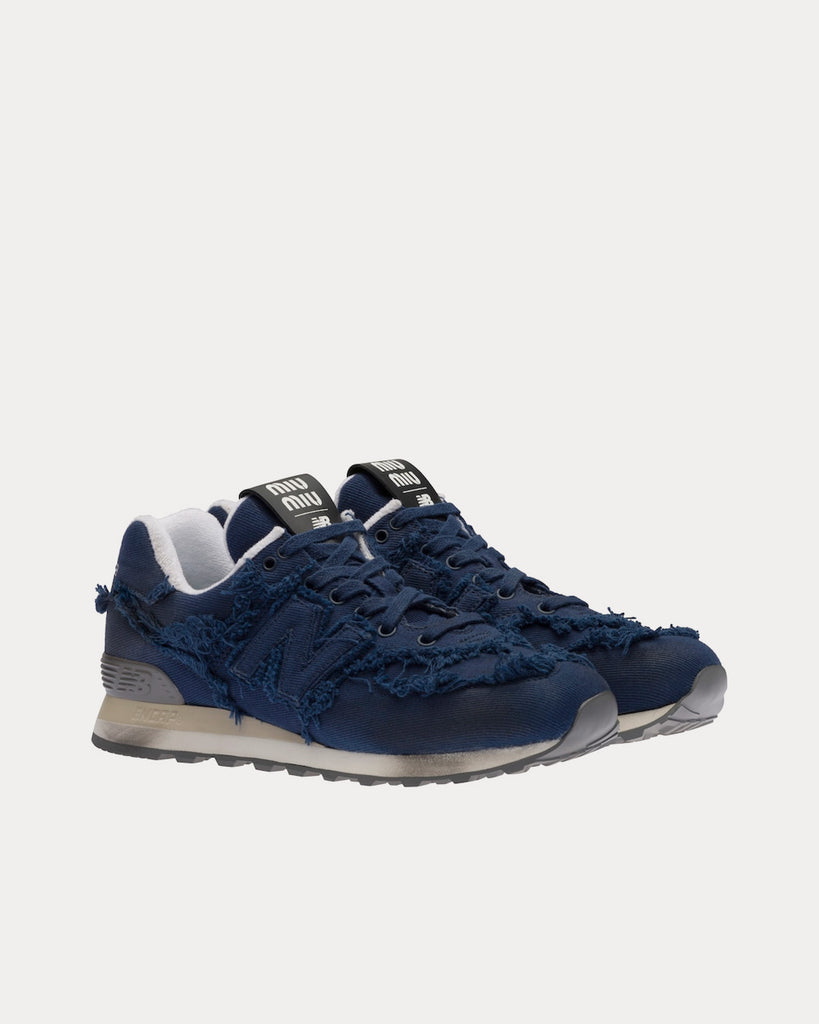 New Balance x Miu Miu 574 Denim Royal Blue Low Top Sneakers