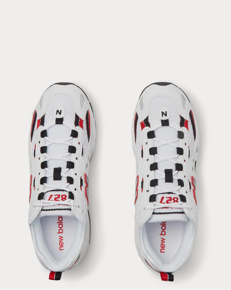 New Balance 827 Webbing-Trimmed Faux Leather and Mesh  White low top sneakers - 6