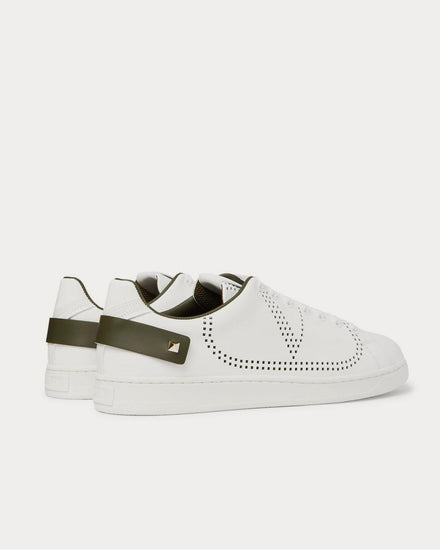 Valentino Backnet Perforated Leather  White low top sneakers - 4