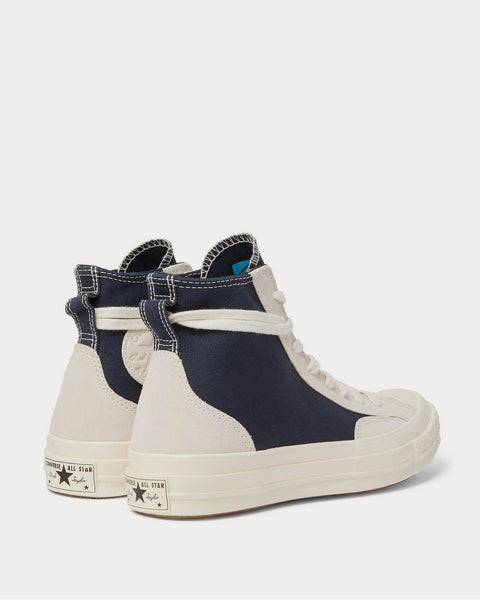 Chuck 70 Final Club Suede-Panelled Organic Canvas Blue high top sneakers