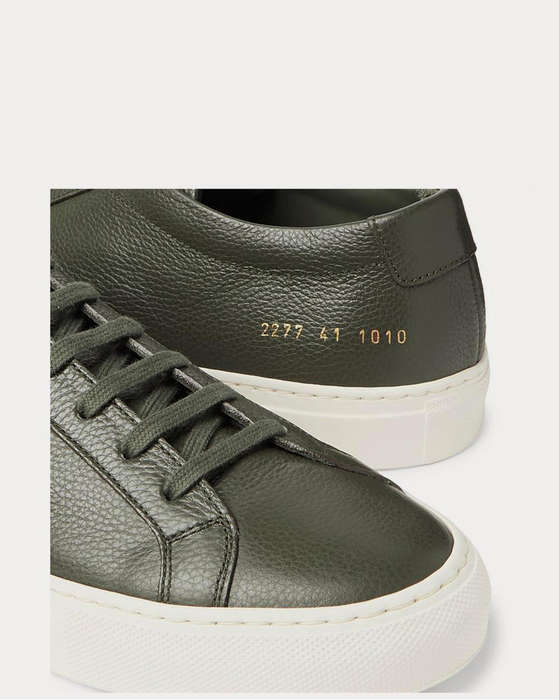 Common Projects Achilles Pebble-Grain Leather  Green low top sneakers - 4