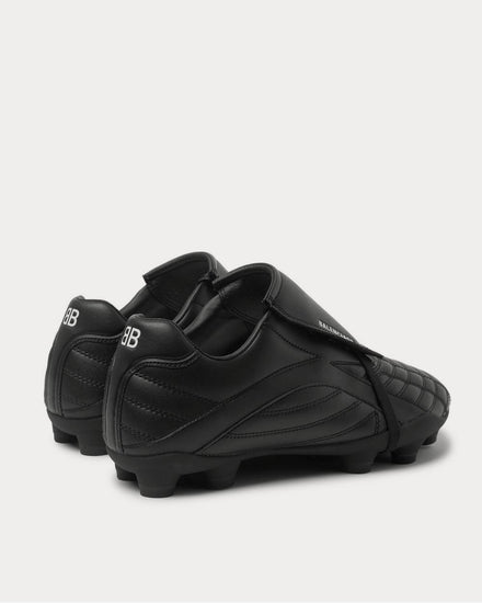 Balenciaga Soccer Logo-Print Faux Leather  Black low top sneakers - 3