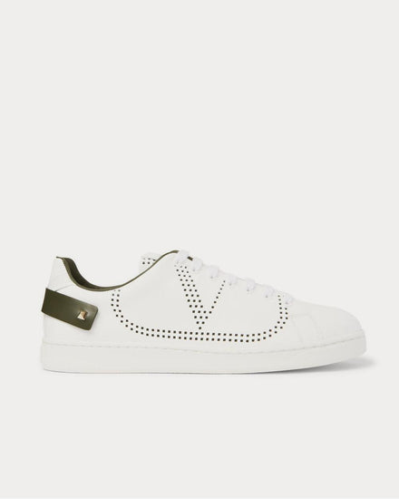 Valentino Backnet Perforated Leather  White low top sneakers - 1