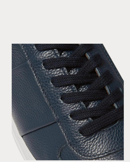 Mr P. Larry Panelled Full-Grain Leather  Navy low top sneakers - 4