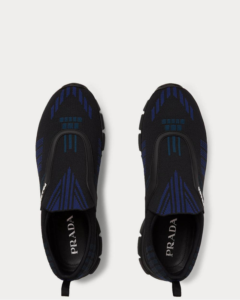 Prada Men's Rubber-Trimmed Nylon-Jacquard Slip-On Black low top