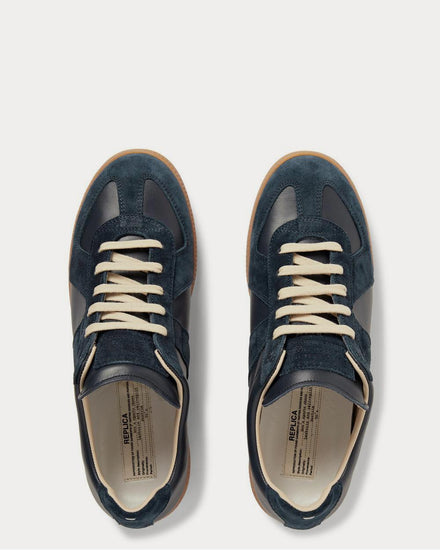 Maison Margiela Replica Suede and Leather  Navy low top sneakers - 6
