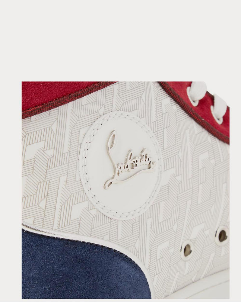 Christian Louboutin Louis Orlato Suede, Leather and Denim High-Top  White high top sneakers - 5