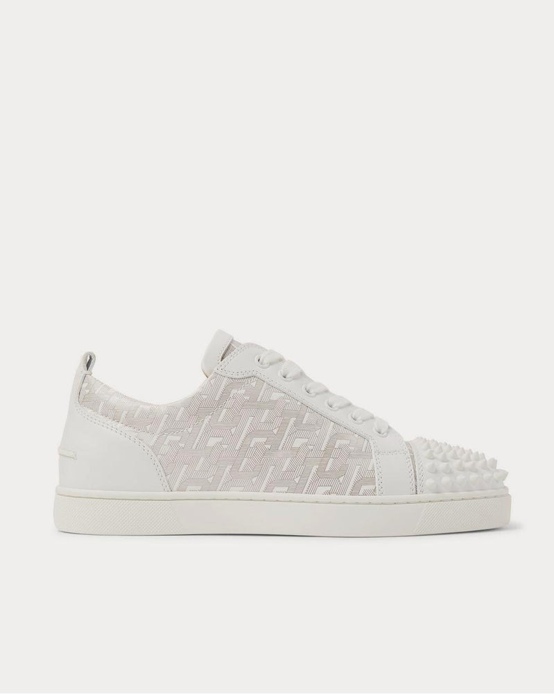Christian Louboutin Louis Junior Spikes Printed Leather  White low top sneakers - 1