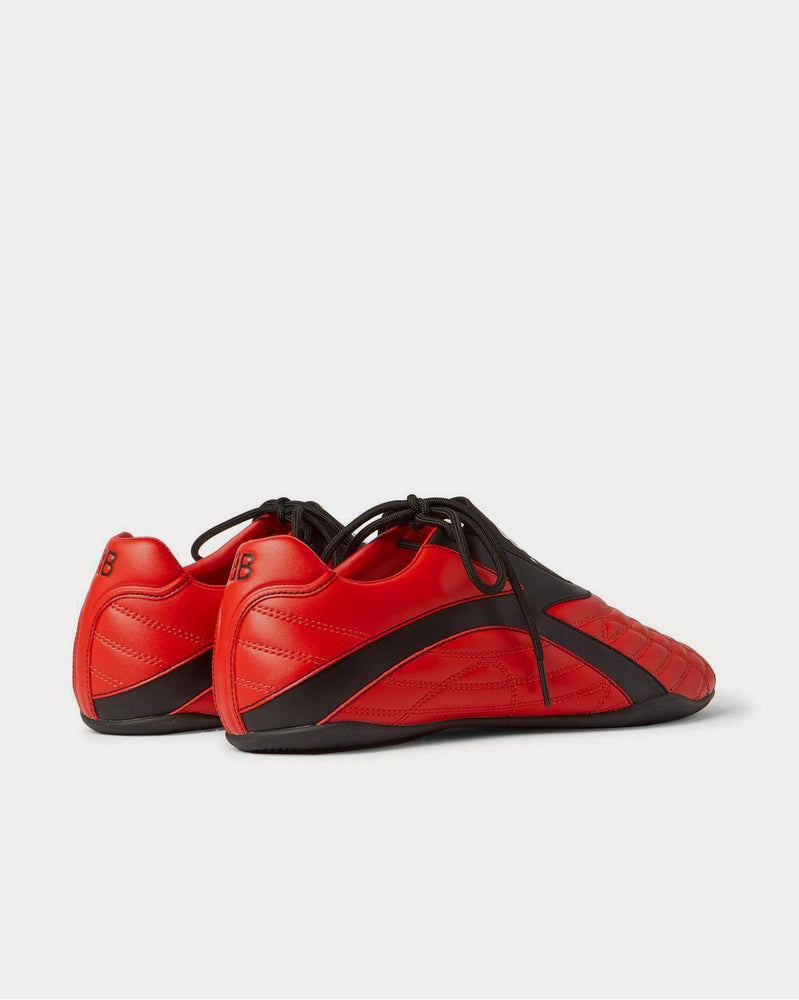 Balenciaga Zen Logo-Print Faux Leather  Red low top sneakers - 4