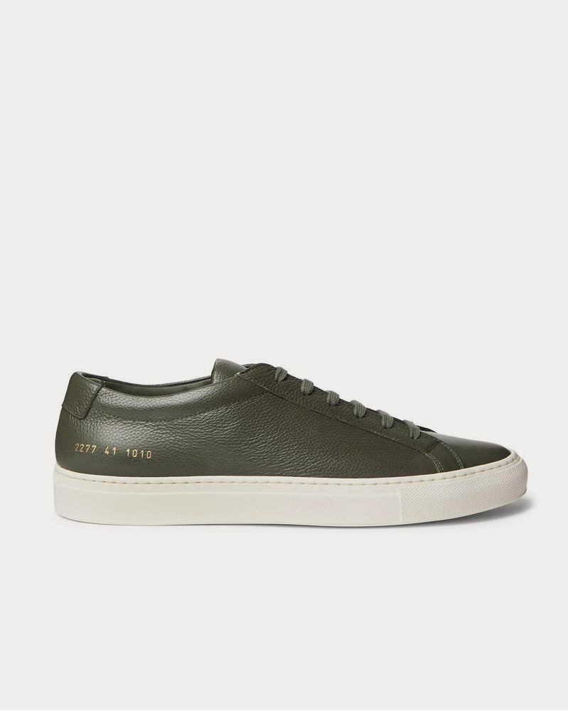 Common Projects Achilles Pebble-Grain Leather  Green low top sneakers - 1