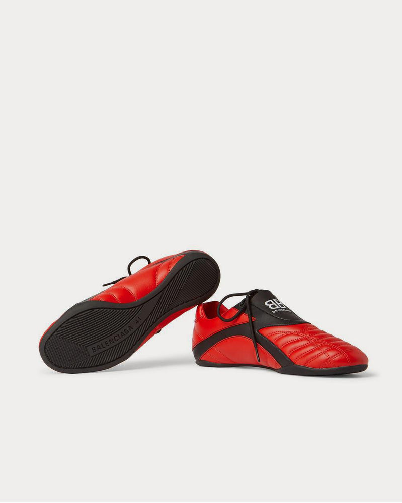 Balenciaga Zen Logo-Print Faux Leather  Red low top sneakers - 3