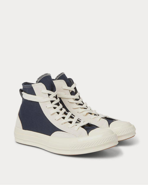 Chuck 70 Final Club Suede-Panelled Organic Canvas Blue high top sneakers