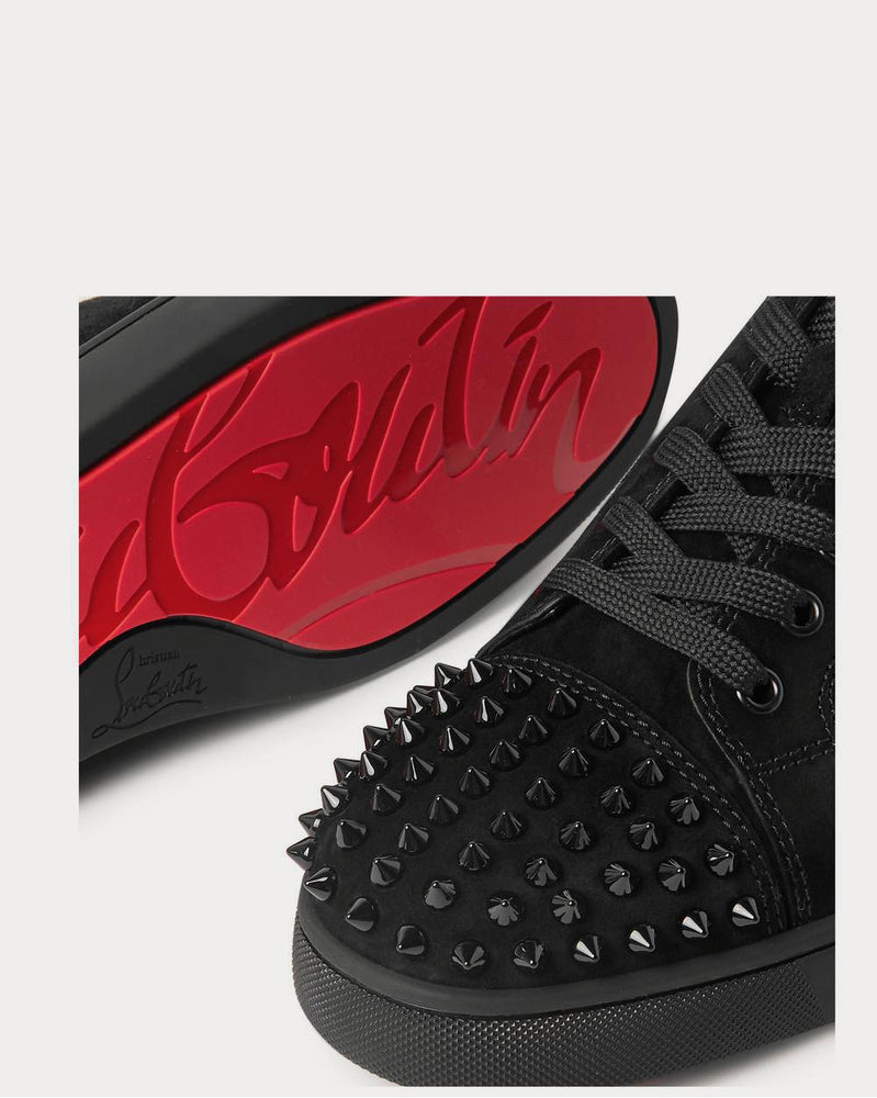 Christian Louboutin Louis Junior Studded Suede  Black low top sneakers - 4