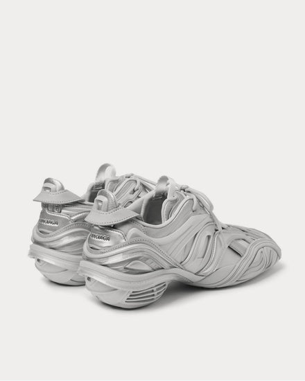 Balenciaga Tyrex Nylon, Mesh, Faux Leather and Rubber  Silver low top sneakers - 3