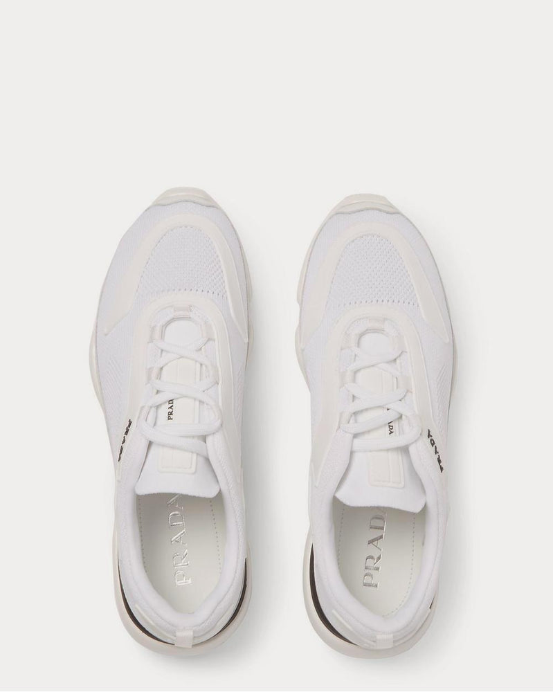 Prada Cloudbust Mesh, Rubber and Leather  White low top sneakers - 6