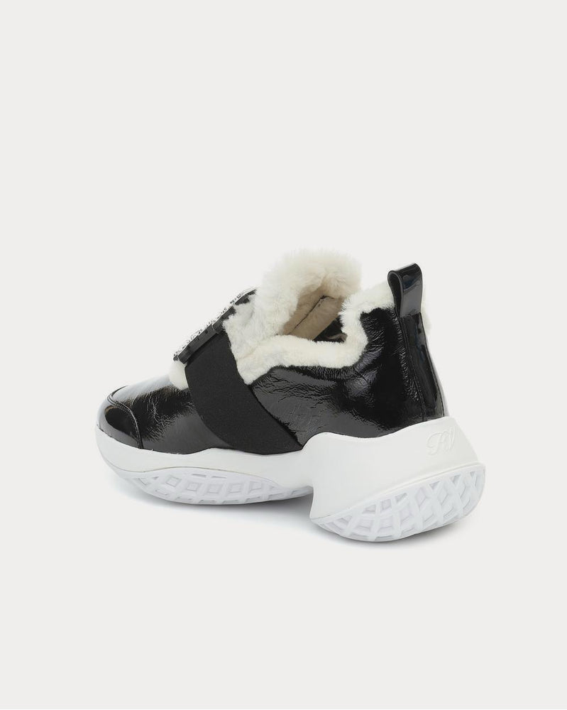 Roger Vivier Viv’ Run shearling-trimmed Nero low top Sneakers - 3