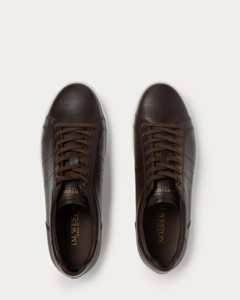 J.M. Weston Leather  Dark brown low top sneakers - 6